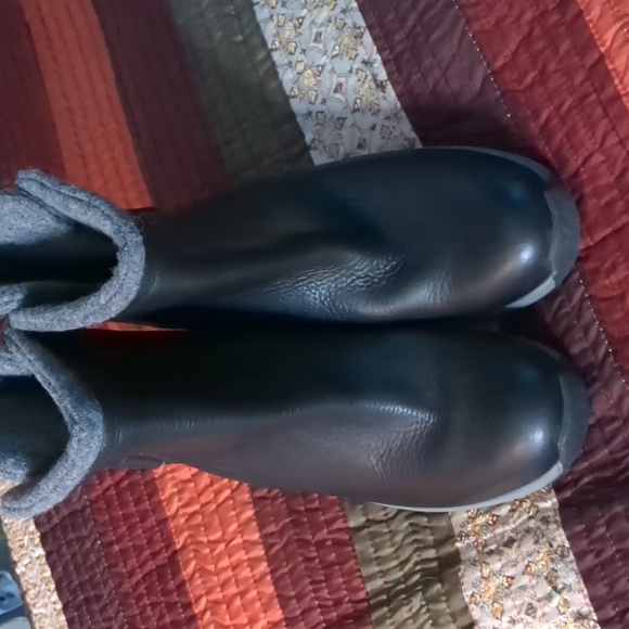 WOOLRICH* genuine leather size 8 velcro closure rubber sole wool lined boots - Picture 12 of 17